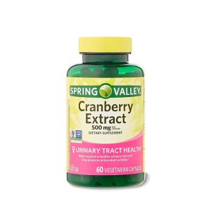 Spring Valley Cranberry Extract 500mg – Urinary Tract &amp; Antioxidant Support, 60 Vegetarian Capsules