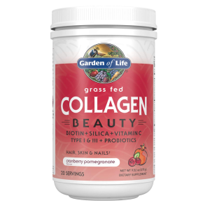 Garden of Life Grass-Fed Collagen Beauty – Biotin, Silica &amp; Vitamin C | Hair, Skin &amp; Nails Support – Cranberry Pomegranate Flavor – 270g