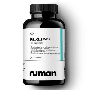 Numan Testosterone – 2-Month Supply – Zinc, Vitamin D &amp; Selenium for Hormone &amp; Muscle Support – 120 Capsules