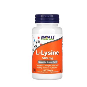 Now L-Lysine 500mg – Essential Amino Acid for Collagen Synthesis &amp; Immune Support, 100 Tablets