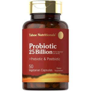 Tahoe Nutritionals Prebiotic, Probiotic &amp; Postbiotic 25 Billion CFU per serving 50 Capsules