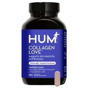 HUM Nutrition Collagen Love - Skin Elasticity &amp; Firmness Support | Collagen Peptides, Vitamin C &amp; Hyaluronic Acid - 90 Capsules