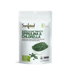 Sunfood Super Algae Tablets With Spirulina &amp; Chlorella 250MG - Immune Booster With Amino Acids
