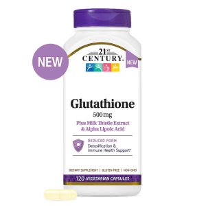 21st Century Glutathione 500 Mg Plus Milk Thistle Extract &amp; Alpha Lipoic Acid 120 Caps