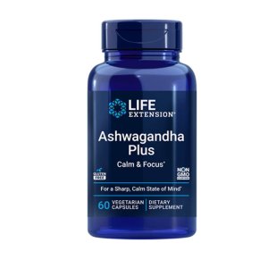 Life Extension Ashwagandha Plus Calm &amp; Focus – 60 Vegetarian Capsules