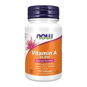 Now Foods Vitamin a 25,000 Iu – Eye, Skin &amp; Immune Support – 100 Softgels