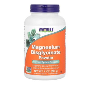 Now Foods Magnesium Bisglycinate Powder – Nervous System &amp; Energy Support | 227g Dietary Supplement