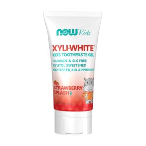 Now Foods Xyli-White Kid's Toothpaste Gel – Fluoride &amp; Sls Free Formula – Strawberry Splash – 85 G