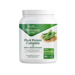 Life Extension Wellness Code® Plant Protein Complete &amp; Amino Acid Complex (vanilla) 450g