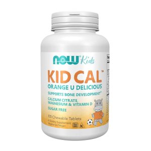 Now Foods Kid Cal™ – Orange U Delicious Calcium Citrate, Magnesium &amp; Vitamin D – Sugar-Free Bone Support – 100 Chewable Tablets