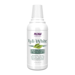 Now Foods Xyli White™ Refreshmint Mouthwash – Alcohol-Free with Xylitol &amp; Peppermint Oil – Natural Oral Rinse – 473 M L