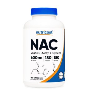 Nutricost NAC (N-Acetyl L-Cysteine) 600mg – Vegan Antioxidant &amp; Lung Support | 180 Capsules