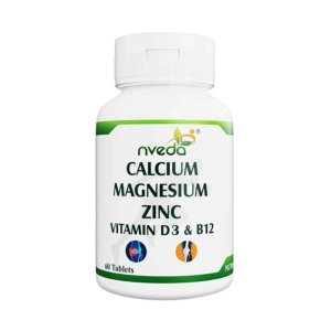 Nveda Calcium Magnesium Zinc with Vitamin D3 &amp; B12 – 60 Tablets