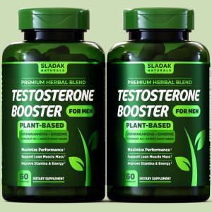 SLADAK NATURALS Testosterone Booster for Men – Supports Energy, Stamina &amp; Lean Muscle
