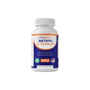 Vitamatic Methyl Folate &amp; B12 Supplement with Pyridoxal 5 Phosphate 120 Fast Dissolve Tablets