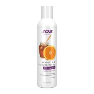 Now Foods Vitamin C &amp; Manuka Honey Gel Cleanser – Brightening System – for Most Skin Types – 237 M L