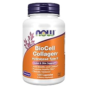 NOW Foods BioCell Collagen - Hydrolyzed Type II for Joint &amp; Skin Support - 120 Capsules