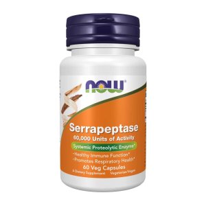 Now Foods Serrapeptase 60,000 Units – Promotes Respiratory &amp; Immune Health – 60 Capsules