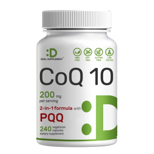 DEAL SUPPLEMENT CoQ10 200mg &amp; PQQ 200mcg – Antioxidant &amp; Energy Support, 240 Veggie Capsules