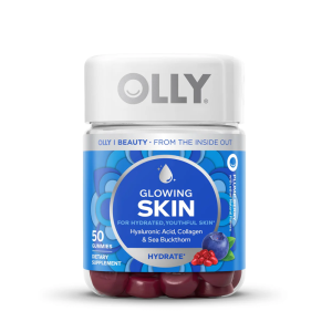 OLLY Glowing Skin Gummies - Hyaluronic Acid, Collagen &amp; Sea Buckthorn - 50 Gummies