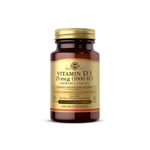 Solgar Vitamin D3 (cholecalciferol) 25 Mcg (1000 Iu) Chewable 100 Tablets