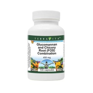 TerraVita OLA Collection Glucomannan &amp; Chicory Root (FOS) Combination – 450mg | 100 Capsules | Dietary Supplement