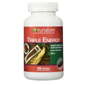 Trunature Triple Energy – Supports Physical &amp; Mental Performance | Ginseng &amp; Eleuthero | 300 Softgels