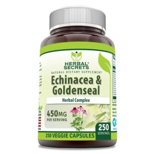 Herbal Secrets Echinacea &amp; Goldenseal Root 450 Mg 250 Veggie Capsules
