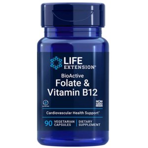Life Extension Bio Active Folate &amp; Vitamin B12 – 90 Vegetarian Capsules