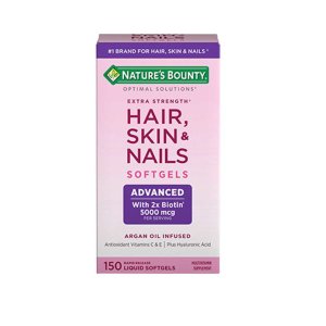 Nature's Bounty Extra Strength Hair, Skin &amp; Nails 5,000 Mcg of Biotin, 150 Softgels