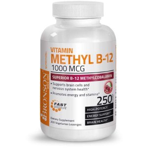 Bronson Vitamins Vitamin B12 Quick Release Sublingual - Cherry - 1,000 Mcg - 250 Vegetarian Lozenges