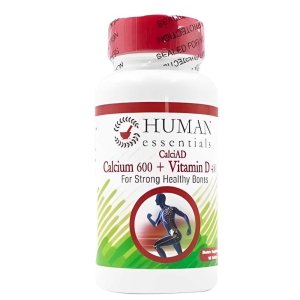 Human Essentials Calci Ad, Calcium 600mg + Vitamin D, Strong &amp; Healthy Bones 90 Tablets