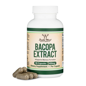 Double Wood Bacopa Extract – 450mg Per Capsule | Supports Memory Formation &amp; Cognitive Function | 90 Capsules | Dietary Supplement