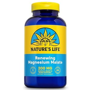 Nature's Life Renewing Magnesium Malate 200mg – Muscle, Heart &amp; Bone Support