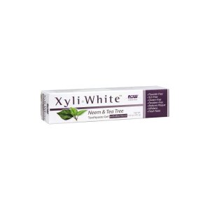 Now Foods Xyli White™ Neem &amp; Tea Tree Toothpaste Gel – Fluoride-Free with Xylitol – Natural Whitening Toothpaste – 181 G