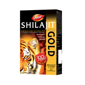 Dabur Shilajit Gold – Premium Vitality &amp; Strength Booster | 100 Capsules