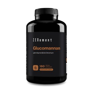 ZElement Glucomannan with Vitamin B3 &amp; Chromium – 180 Vegan Capsules | Food Supplement