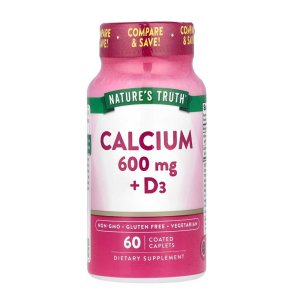Nature's Truth Calcium 600mg + D3 – 60 Coated Caplets, Bone &amp; Immune Support