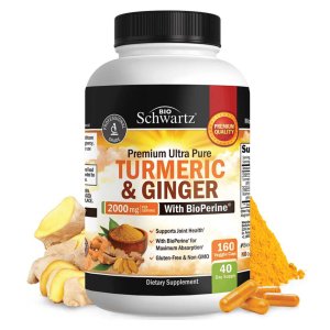 Bio Schwartz Turmeric &amp; Ginger 2000mg (95% Curcuminoids) – 160 Capsules