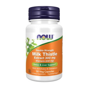 Now Foods Milk Thistle 300 Mg – Liver Cleanse with Artichoke &amp; Dandelion – 50 Capsules