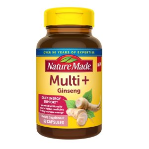 Nature Made Multi + Ginseng – Daily Energy &amp; Wellness Support | 60 Capsules