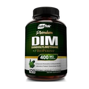 NutriFlair Premium DIM (Diindolylmethane) 400mg with BioPerine® – Supports Hormone Balance, Mood &amp; Wellbeing Enhanced Absorption | 120 Vegetable Capsules | Dietary Supplement