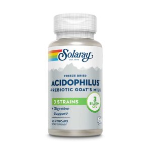 Solaray Acidophilus 3 Strain Probiotic &amp; Prebiotic Goat's Milk 50 Caps