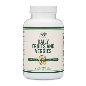 Double Wood Daily Fruits &amp; Veggies – 49 Superfood Blend Capsules | 180