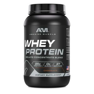 Amazing Muscle Whey Protein Isolate &amp; Concentrate Powder | Chocolate Flavor