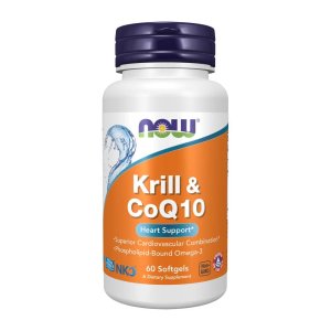 Now Foods Krill Oil + Co Q10 – Omega-3 Heart Health Blend for Cardiovascular Support – 60 Softgels