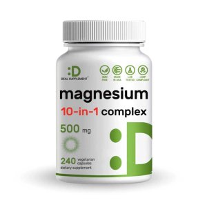 Deal Supplement Magnesium 10-in-1 complex 500 mg 240 Veggie Capsules