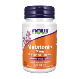 Now Foods Melatonin 5 Mg – Sustained Release Sleep Support – Healthy Sleep Cycle &amp; Gi Health – 120 Tablets