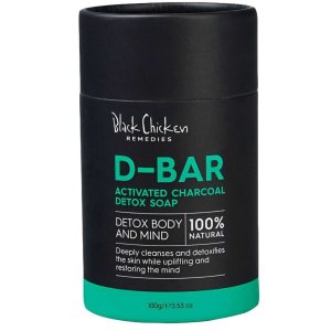 Black Chicken Remedies D-Bar Activated Charcoal Detox Soap – 100% Natural Body &amp; Mind Cleanser 100g