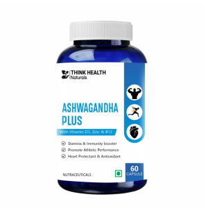 Think Health Naturals Ashwagandha Plus – 501mg Adaptogenic Stress &amp; Vitality Support | 60 Capsules